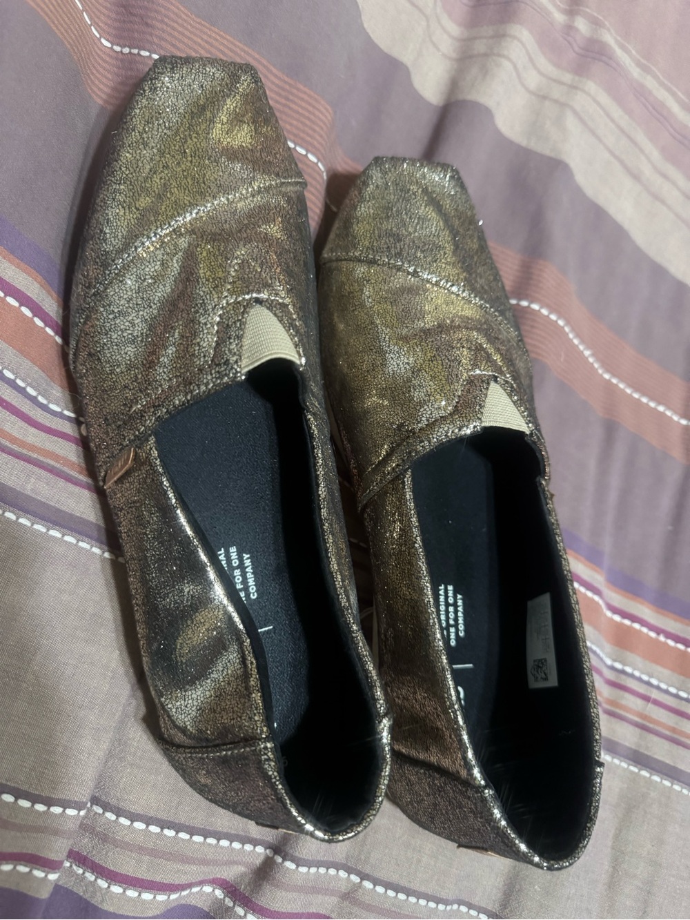 Toms Glitter Gold Casual Shoe